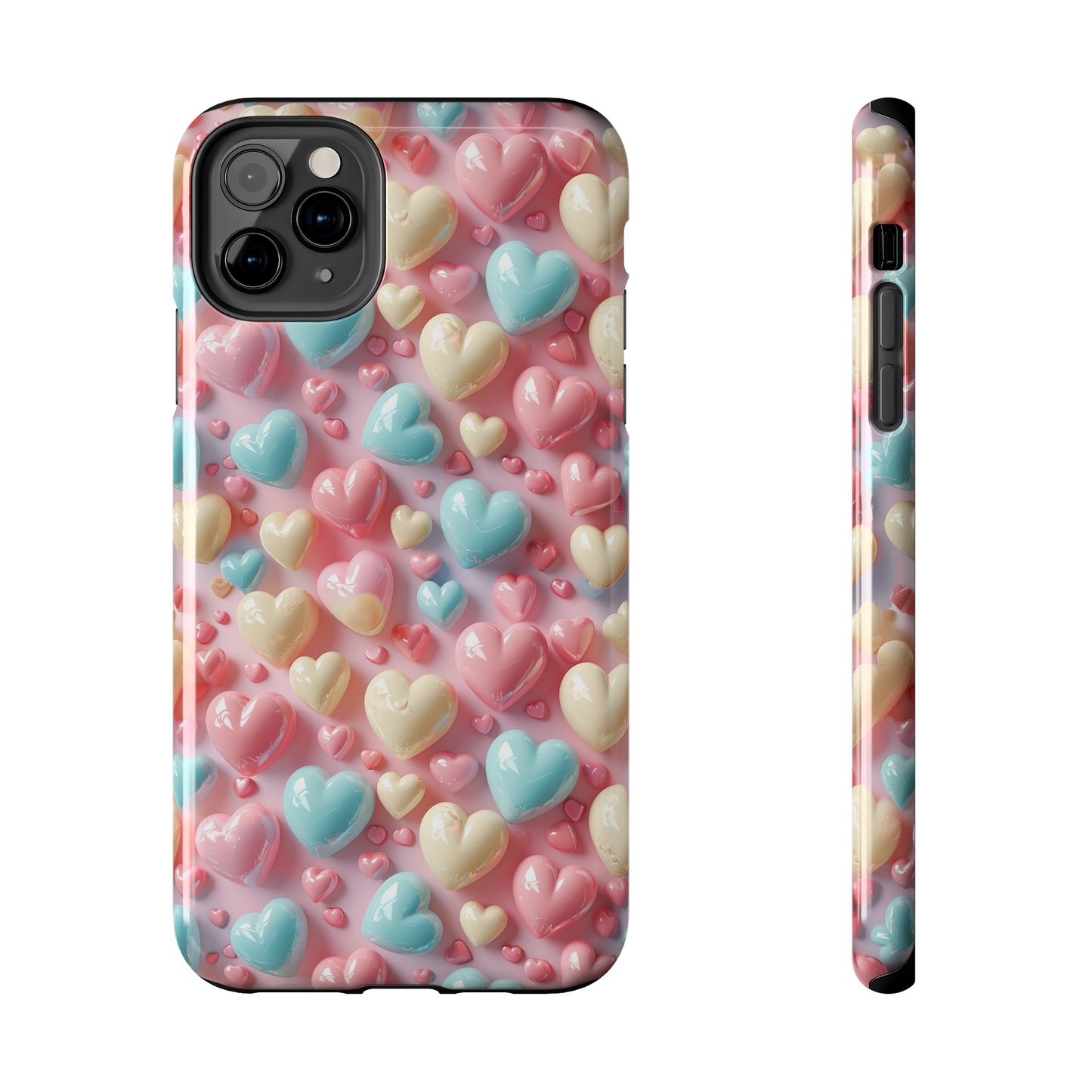 Valentine's Candy Hearts Pattern Design Tough Phone Case compatible with a large variety of iPhone models, Gift, Phone Case