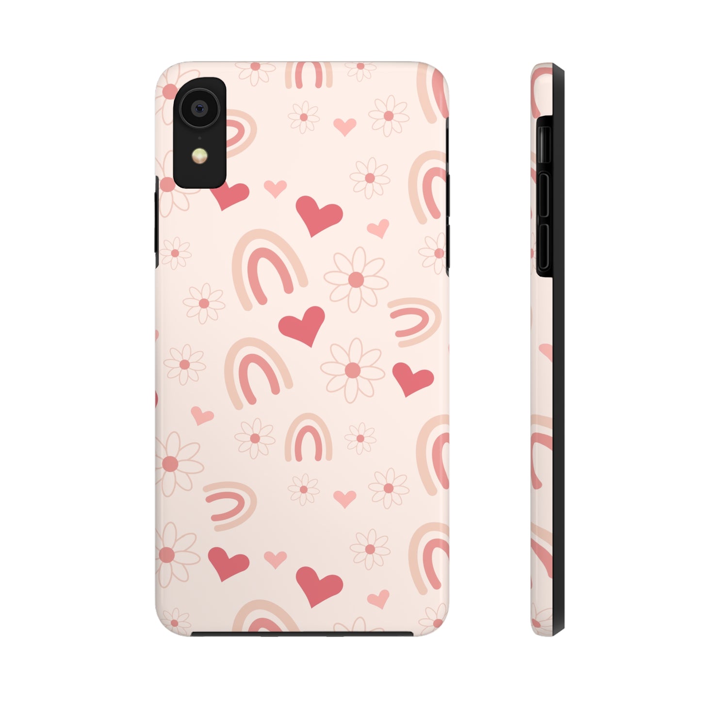 Pink Boho Rainbow print Design Tough Phone Case compatible with a large variety of iPhone models, Gift, Phone Case