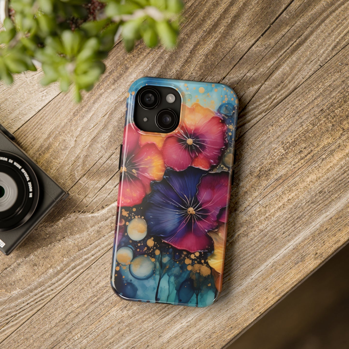 Vibrant 3D Watercolor Flowers print Design Tough Phone Case compatible with a large variety of iPhone models, Gift, Phone Case