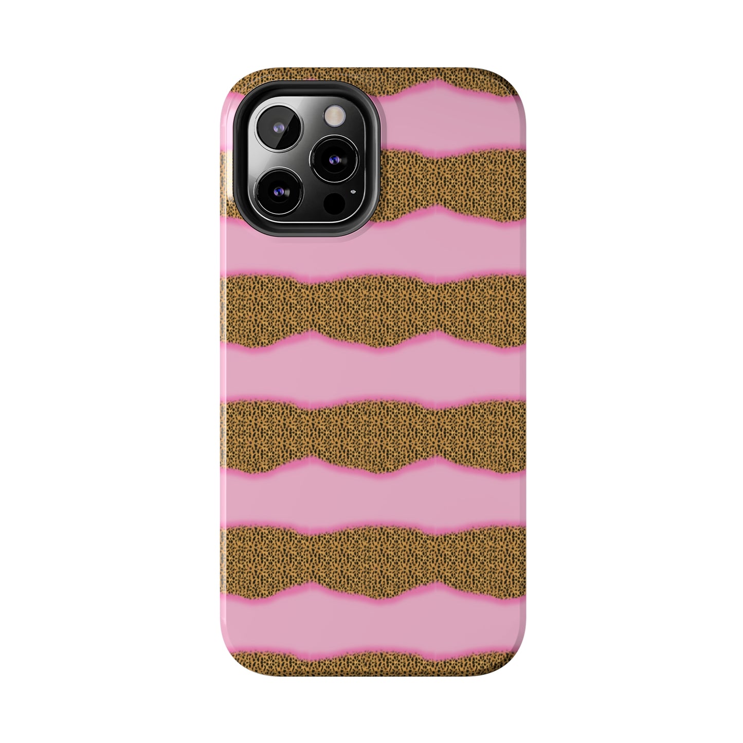 Girly Cheetah Wave Design Phone Case- Lightweight, Impact Resistant Cover for iPhone 6, 6s, 12, 13, 14, 15