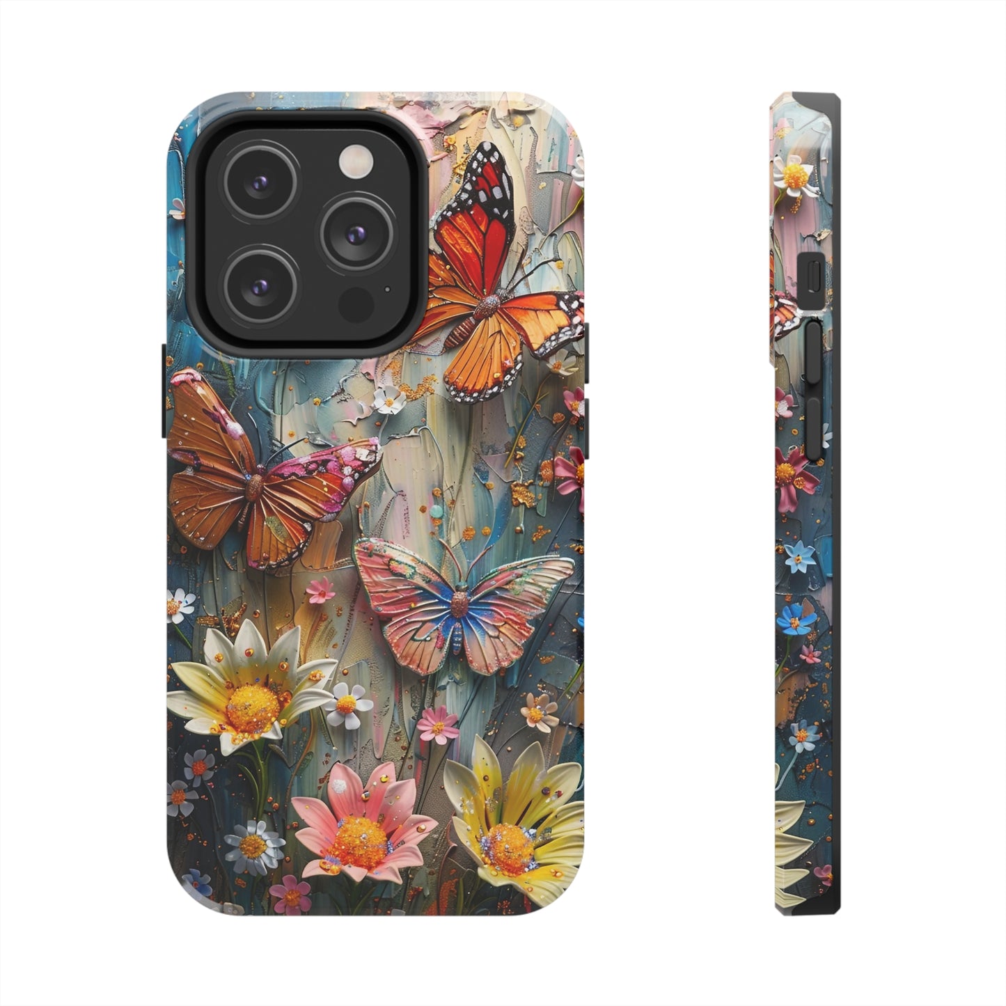 Butterfly Floral Art iPhone Case, Vibrant Nature-Inspired Protective Phone Cover compatible with a large variety of iPhone models, Phone Case, Gift