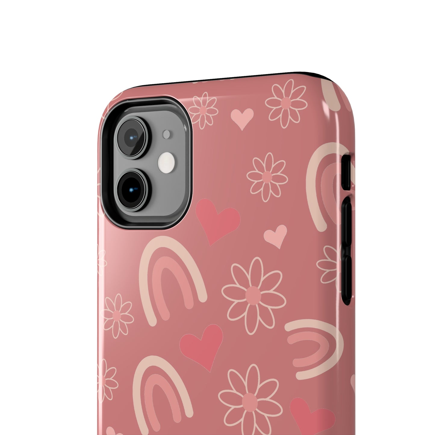 Daisy and Mauve Boho Rainbow print Design Tough Phone Case compatible with a large variety of iPhone models, Gift, Phone Case