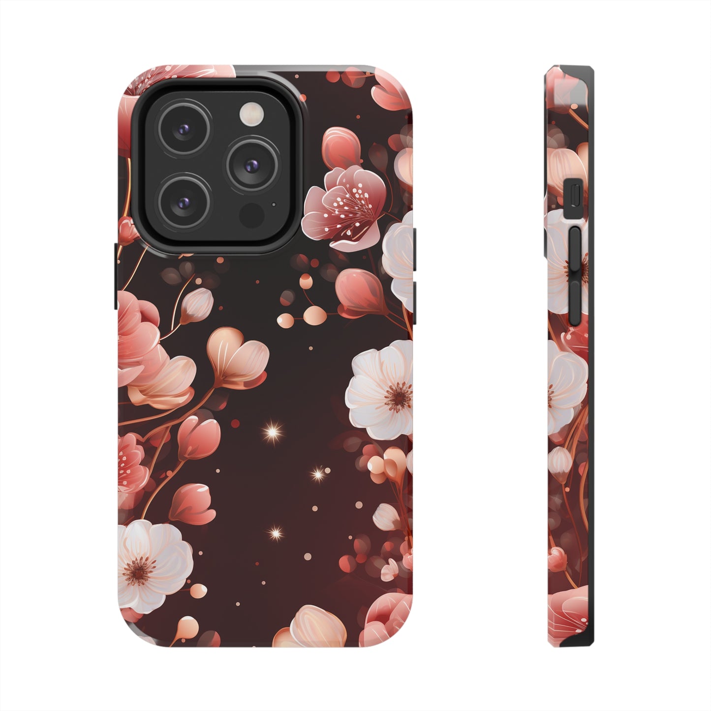 Pretty Pink Flowers Pattern Design Tough Phone Case compatible with a large variety of iPhone models, Gift, Phone Case