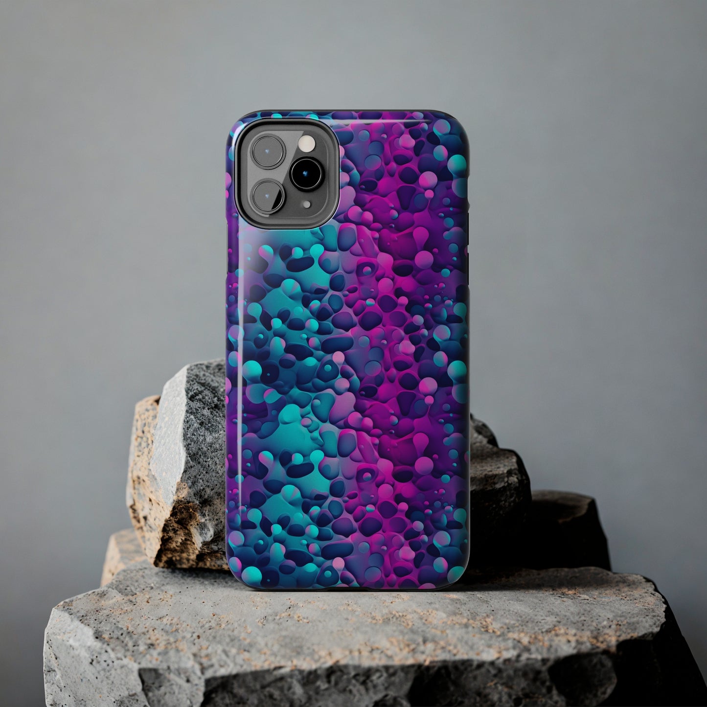 3D Bubble Print Pattern Design Tough Phone Case compatible with a large variety of iPhone models, Phone Case, Gift