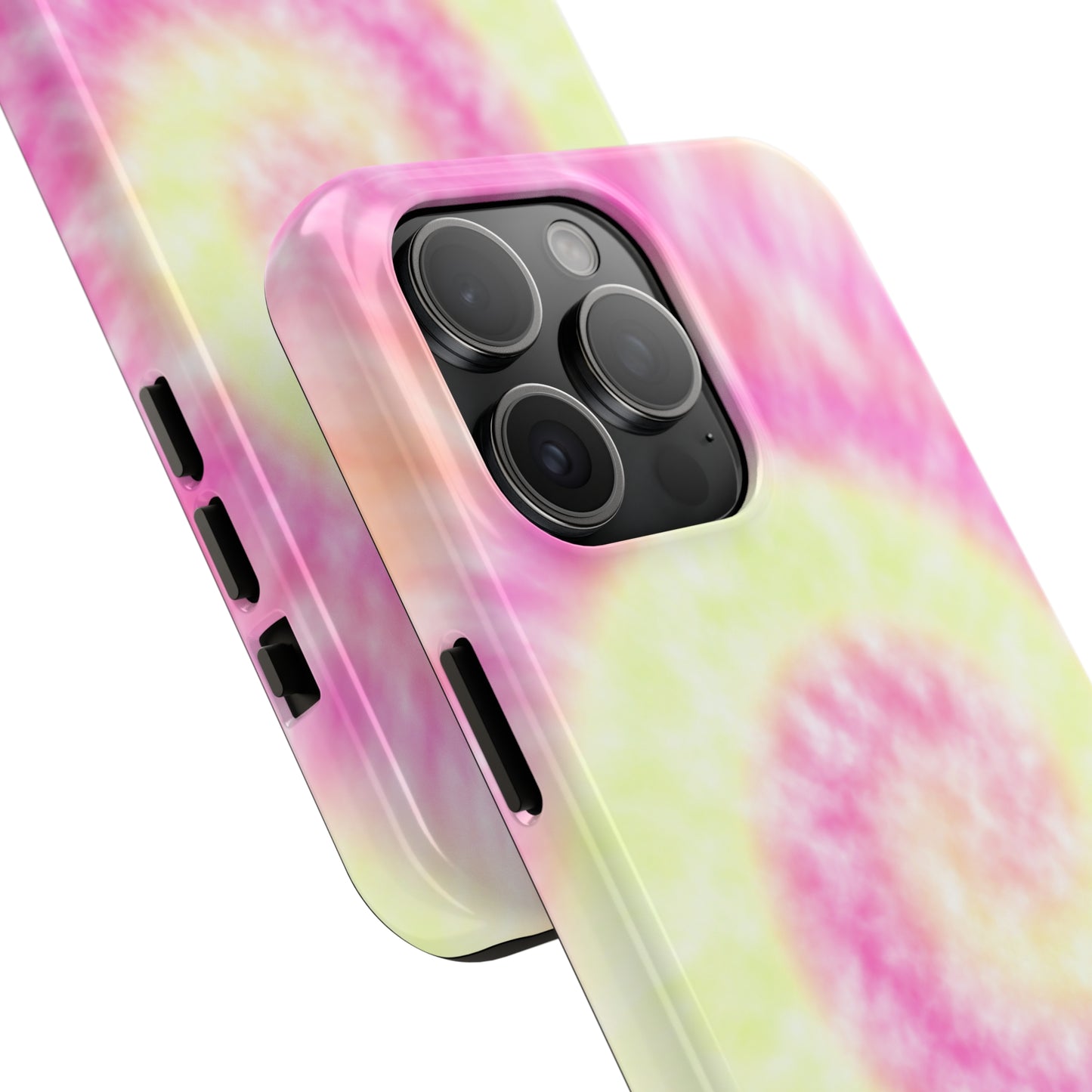 Pink and Yellow Tie Dye Design Phone Case- Lightweight, Impact Resistant Cover for iPhone 6, 6s, 12, 13, 14, 15