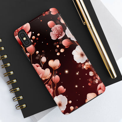 Pretty Pink Flowers Pattern Design Tough Phone Case compatible with a large variety of iPhone models, Gift, Phone Case