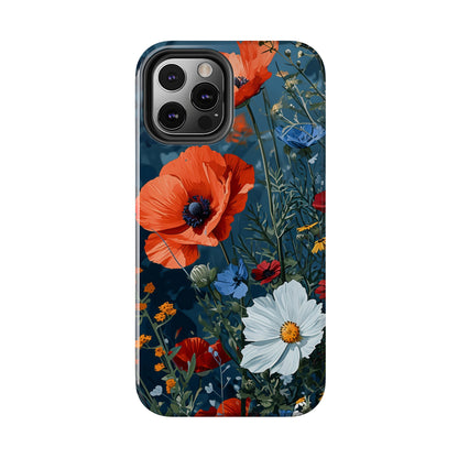 Wildflowers Vibrant Tones Digital print Design Tough Phone Case compatible with a large variety of iPhone models, Gift, Phone Case