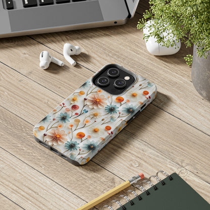 3D Glass Flower Pattern Design Tough Phone Case compatible with a large variety of iPhone models, Phone Case, Birthday Gift