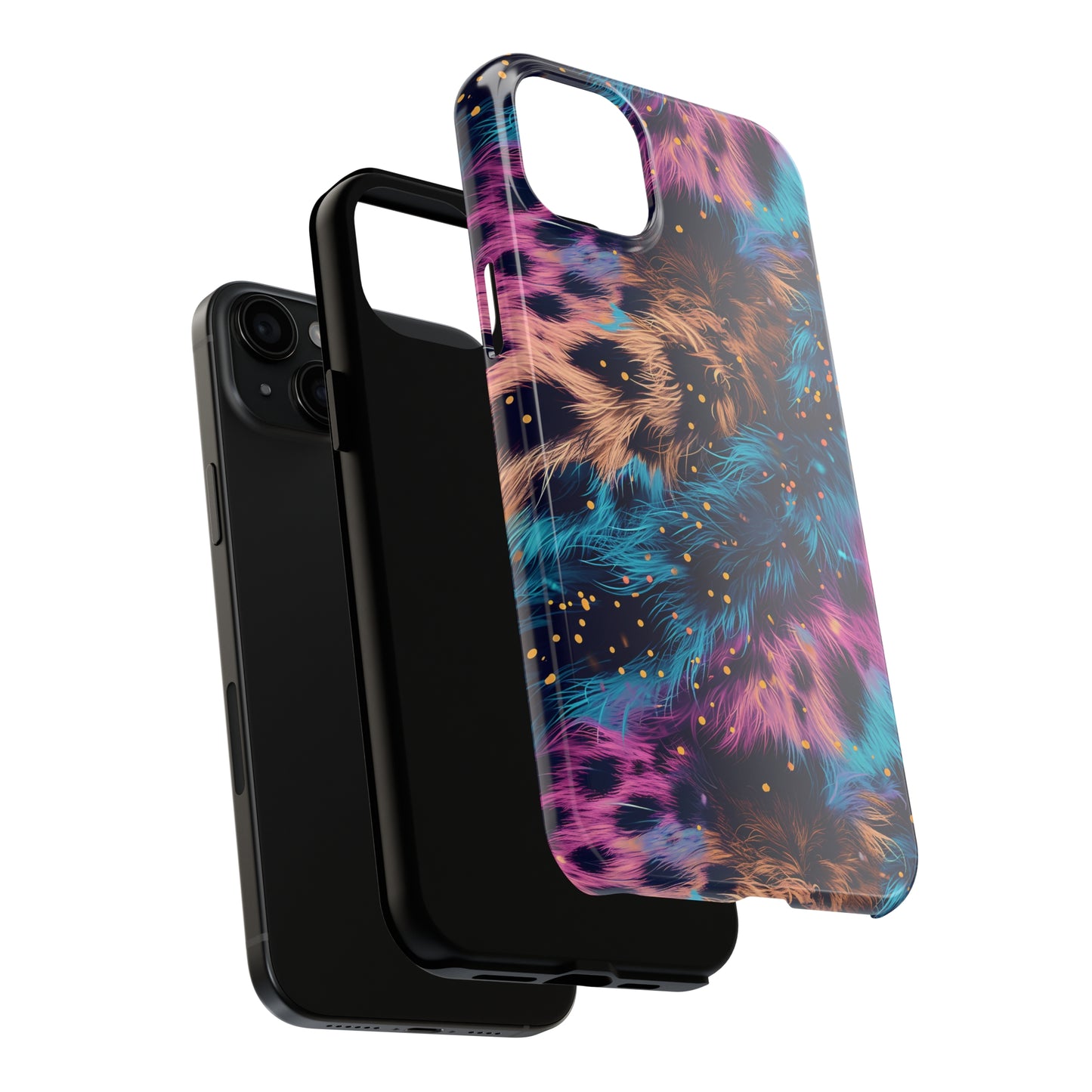 Multicolor unique leopard Pattern Design Tough Phone Case compatible with a large variety of iPhone models, Gift, Phone Case