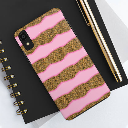 Girly Cheetah Wave Design Phone Case- Lightweight, Impact Resistant Cover for iPhone 6, 6s, 12, 13, 14, 15