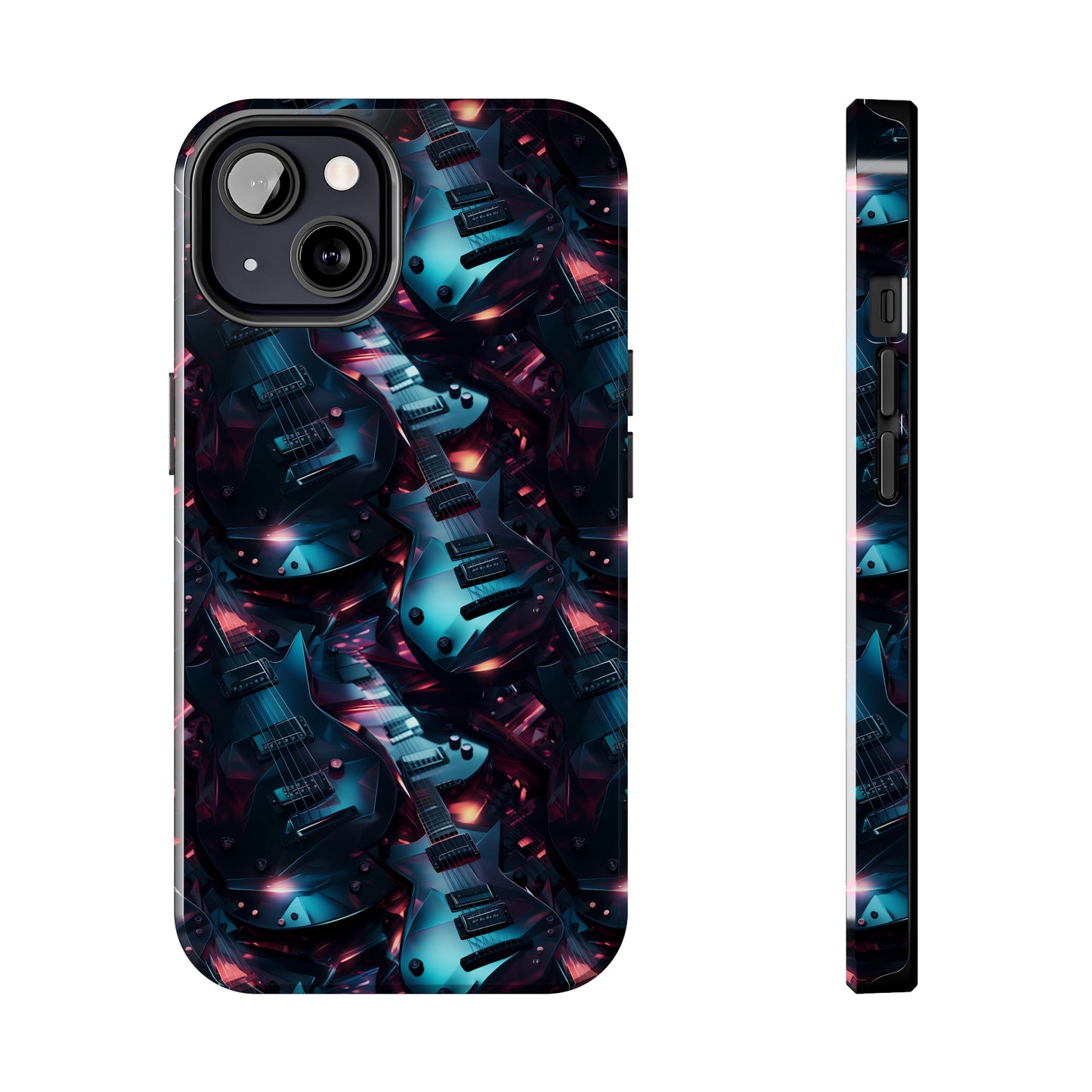 Guitar Pattern Design Tough Phone Case compatible with a large variety of iPhone models, Phone Case, Birthday Gift