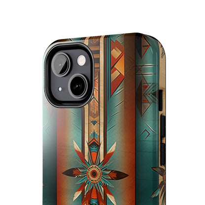 Beautiful Blue Native American Pattern Design Tough Phone Case compatible with a large variety of iPhone models, Gift, Phone Case