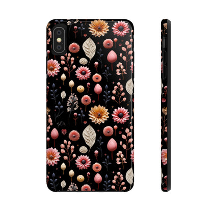 Floating Flowers print design Tough Phone Case compatible with a large variety of iphone models