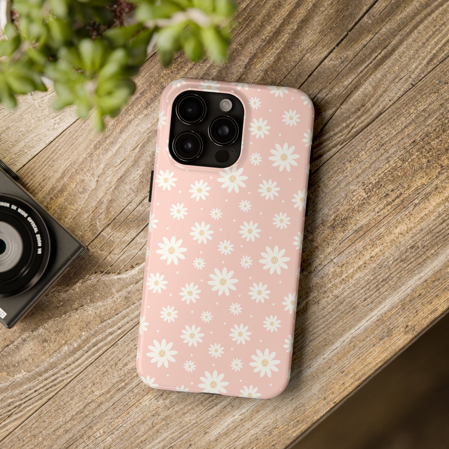 Cute Minimalist Flowers and Polka Dots Digital print Design Tough Phone Case compatible with a large variety of iPhone models, Gift, Phone Case