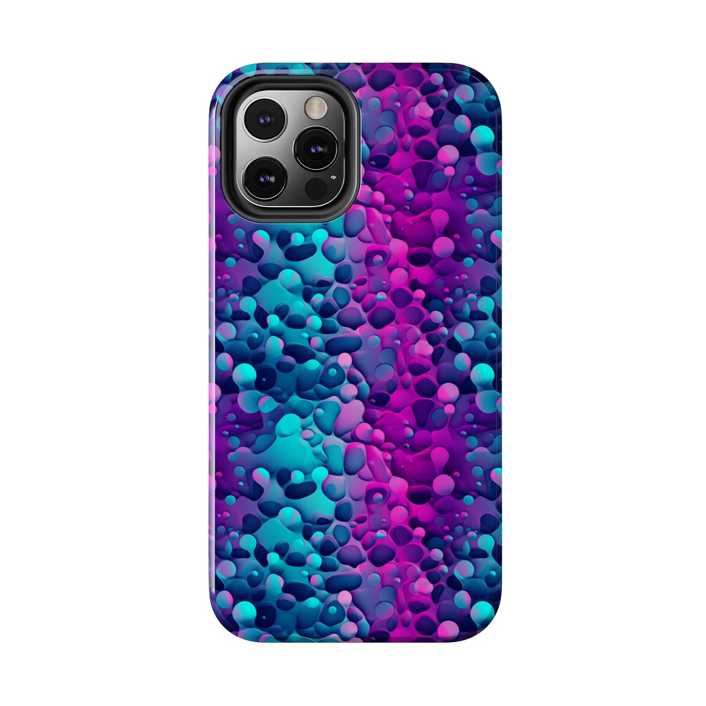 3D Bubble Print Pattern Design Tough Phone Case compatible with a large variety of iPhone models, Phone Case, Gift