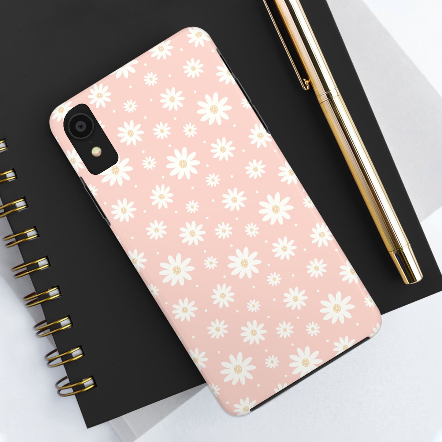 Cute Minimalist Flowers and Polka Dots Digital print Design Tough Phone Case compatible with a large variety of iPhone models, Gift, Phone Case