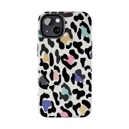 Rainbow Leopard Print design Tough Phone Case compatible with a large variety of iPhone models, Birthday Gift, Phone Case