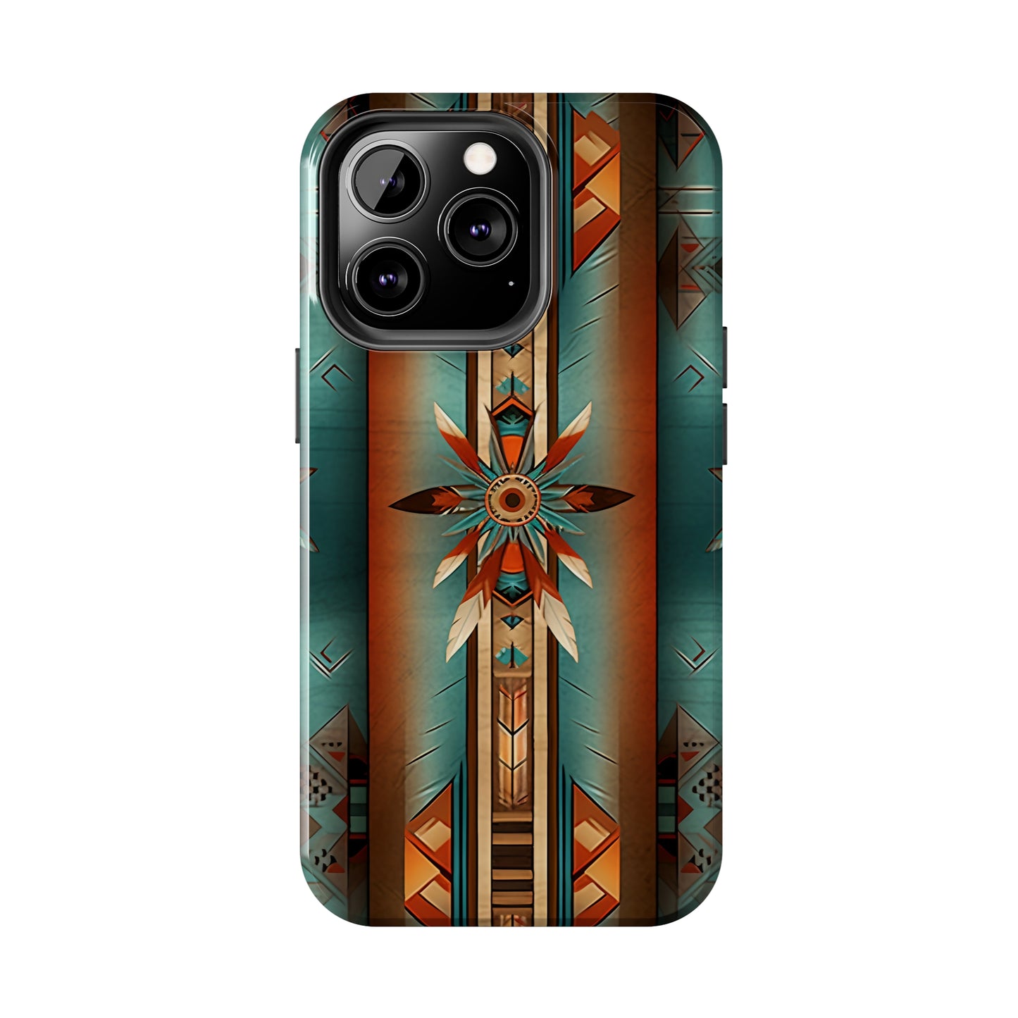 Beautiful Blue Native American Pattern Design Tough Phone Case compatible with a large variety of iPhone models, Gift, Phone Case