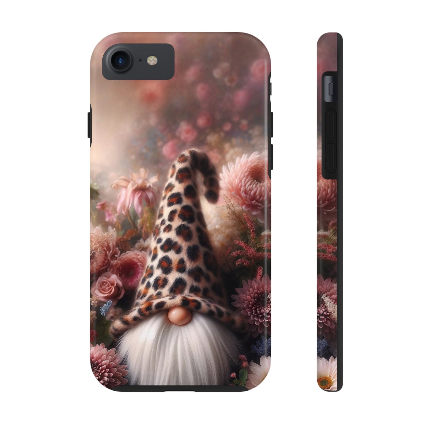 Leopard Print Fantasy Gnome Design Phone Case- Lightweight, Impact Resistant Cover for iPhone 6, 6s, 12, 13, 14, 15