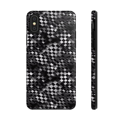 3D Checkerboard Print Pattern Design Tough Phone Case compatible with a large variety of iPhone models, Phone Case, Gift