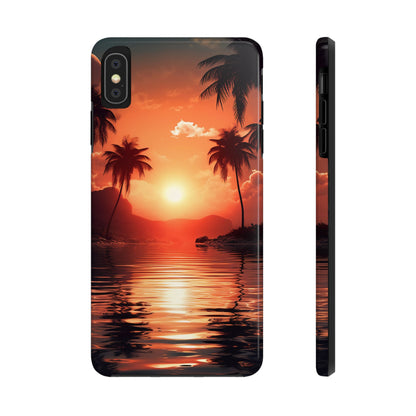 Sunset Beach Design iPhone Case, Beautiful Beach Scene, Artsy Surf Design, Protective Phone Cover compatible with a large variety of iPhone models, Phone Case, Gift