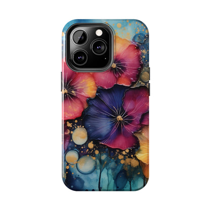 Vibrant 3D Watercolor Flowers print Design Tough Phone Case compatible with a large variety of iPhone models, Gift, Phone Case