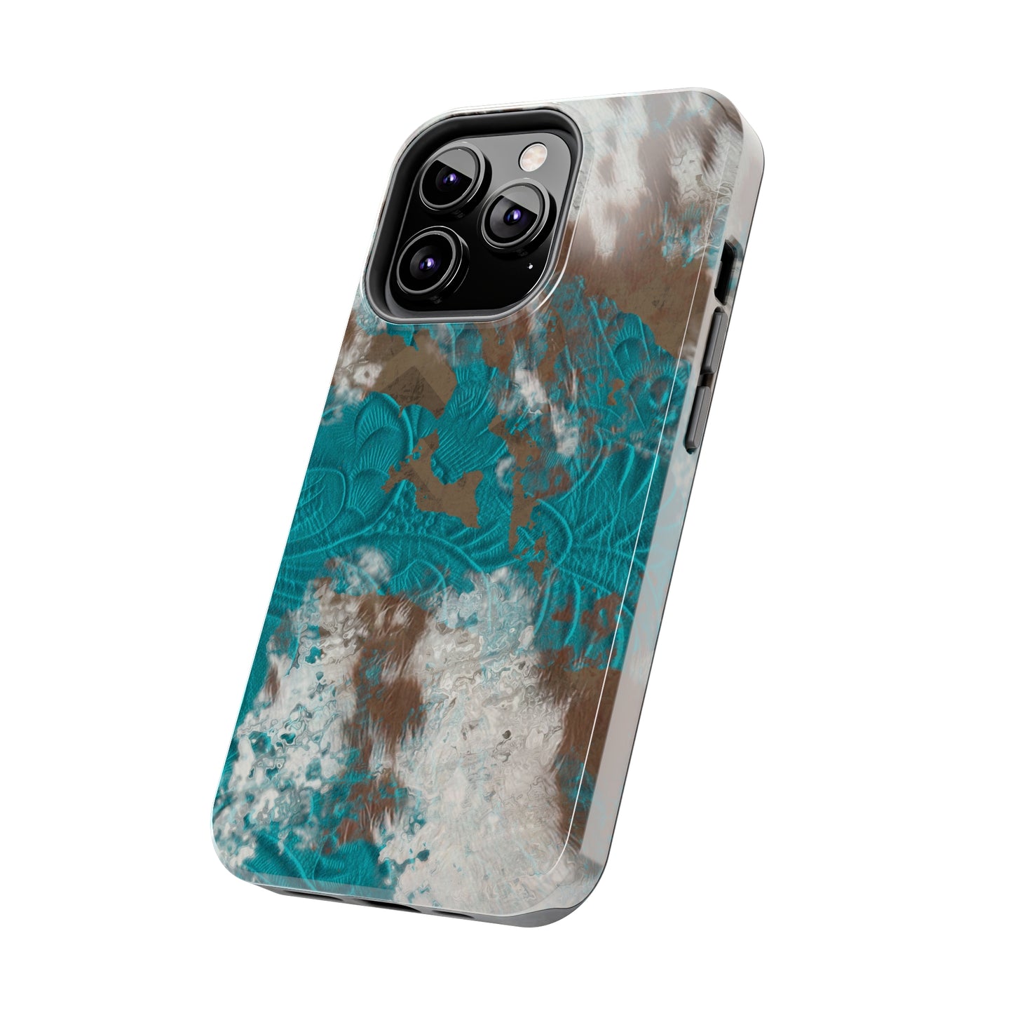 Western Cow Print Design  Phone Case- Lightweight, Impact Resistant Cover for iPhone 6, 6s, 12, 13, 14, 15