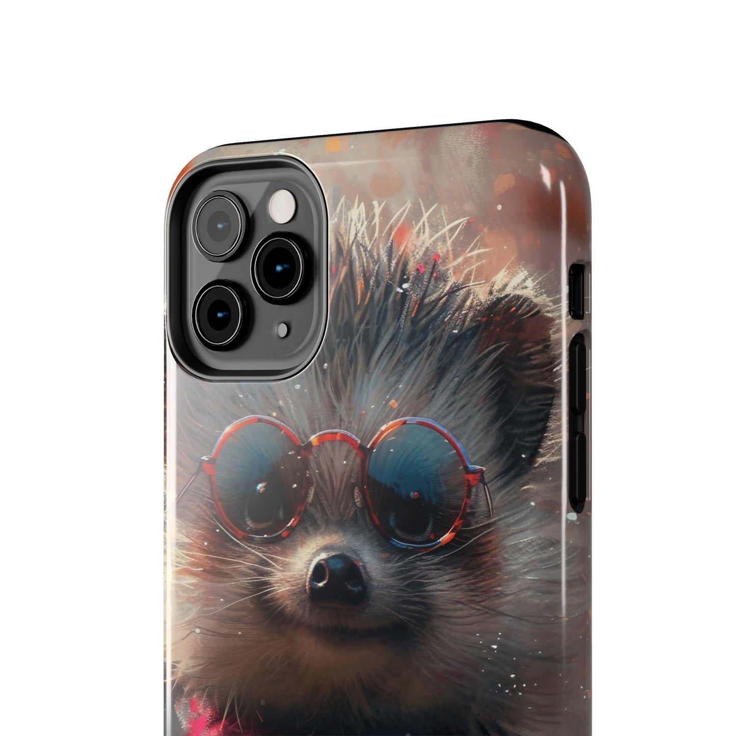 Hedgehog with Glasses and Scarf Design Phone Case- Lightweight, Impact Resistant Cover for iPhone 6, 6s, 12, 13, 14, 15