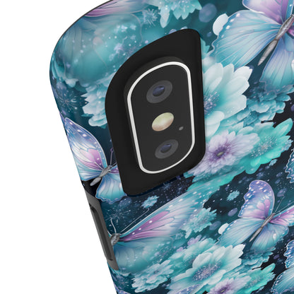 Blue and Purple Butterflies Digital print Design Tough Phone Case compatible with a large variety of iPhone models, Gift, Phone Case