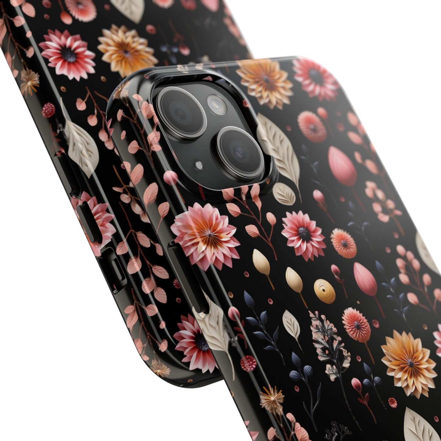 Floating Flowers print design Tough Phone Case compatible with a large variety of iphone models