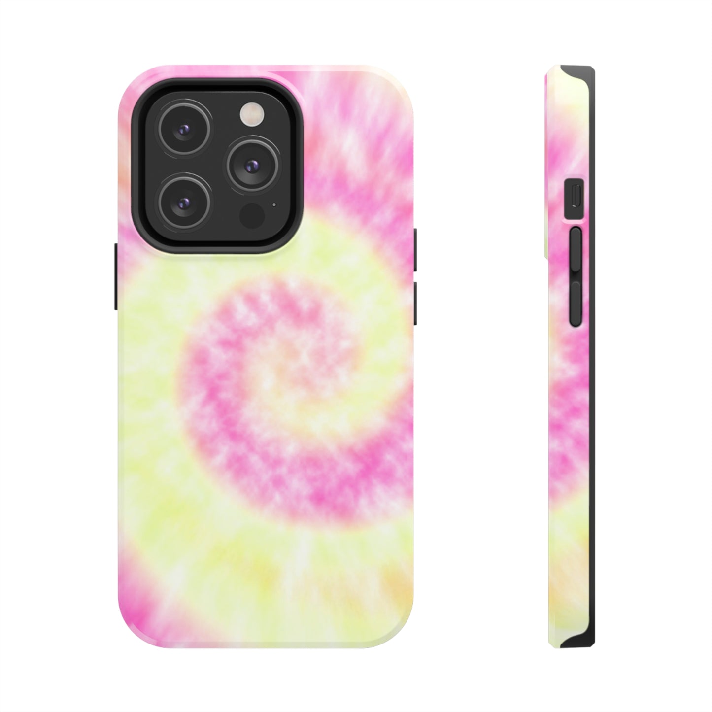 Pink and Yellow Tie Dye Design Phone Case- Lightweight, Impact Resistant Cover for iPhone 6, 6s, 12, 13, 14, 15