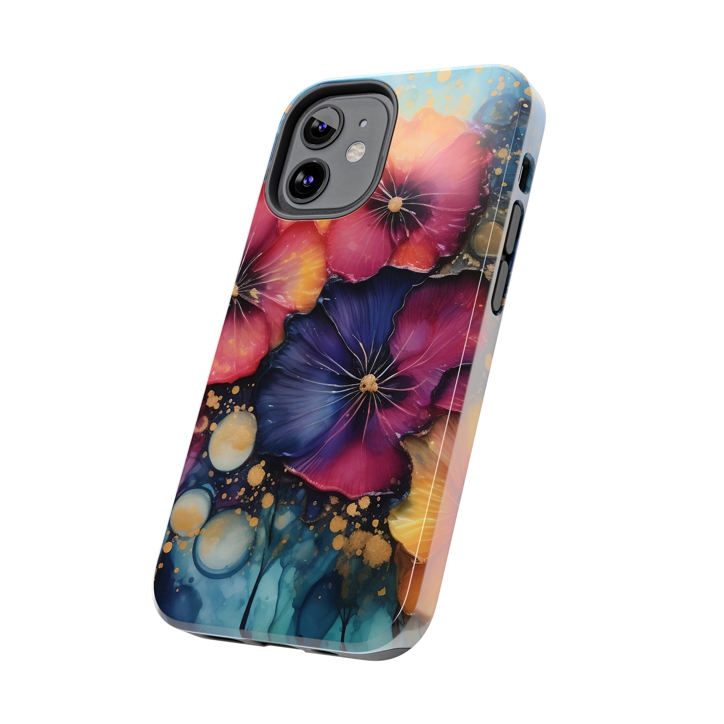 Vibrant 3D Watercolor Flowers print Design Tough Phone Case compatible with a large variety of iPhone models, Gift, Phone Case