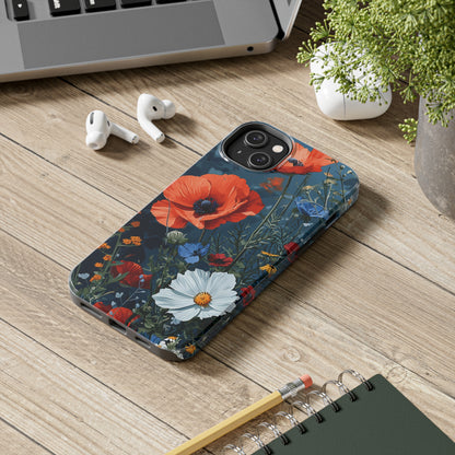 Wildflowers Vibrant Tones Digital print Design Tough Phone Case compatible with a large variety of iPhone models, Gift, Phone Case