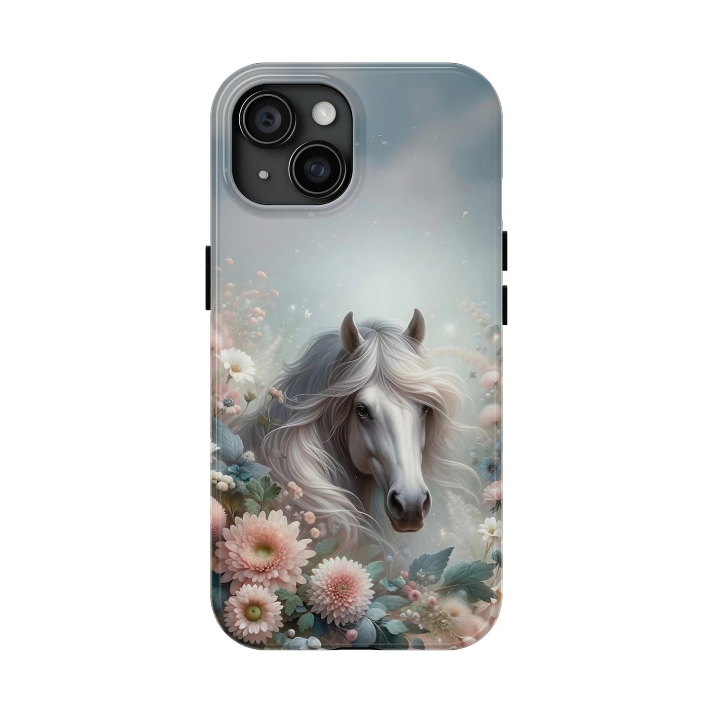 Beautiful Horse and Floral print Design Tough Phone Case compatible with a large variety of iPhone models, Gift, Phone Case