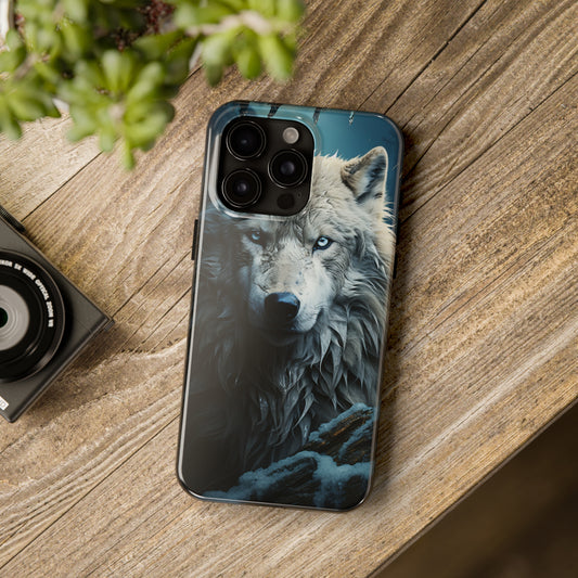 Majestic White Wolf Digital print Design Tough Phone Case compatible with a large variety of iPhone models, Gift, Phone Case