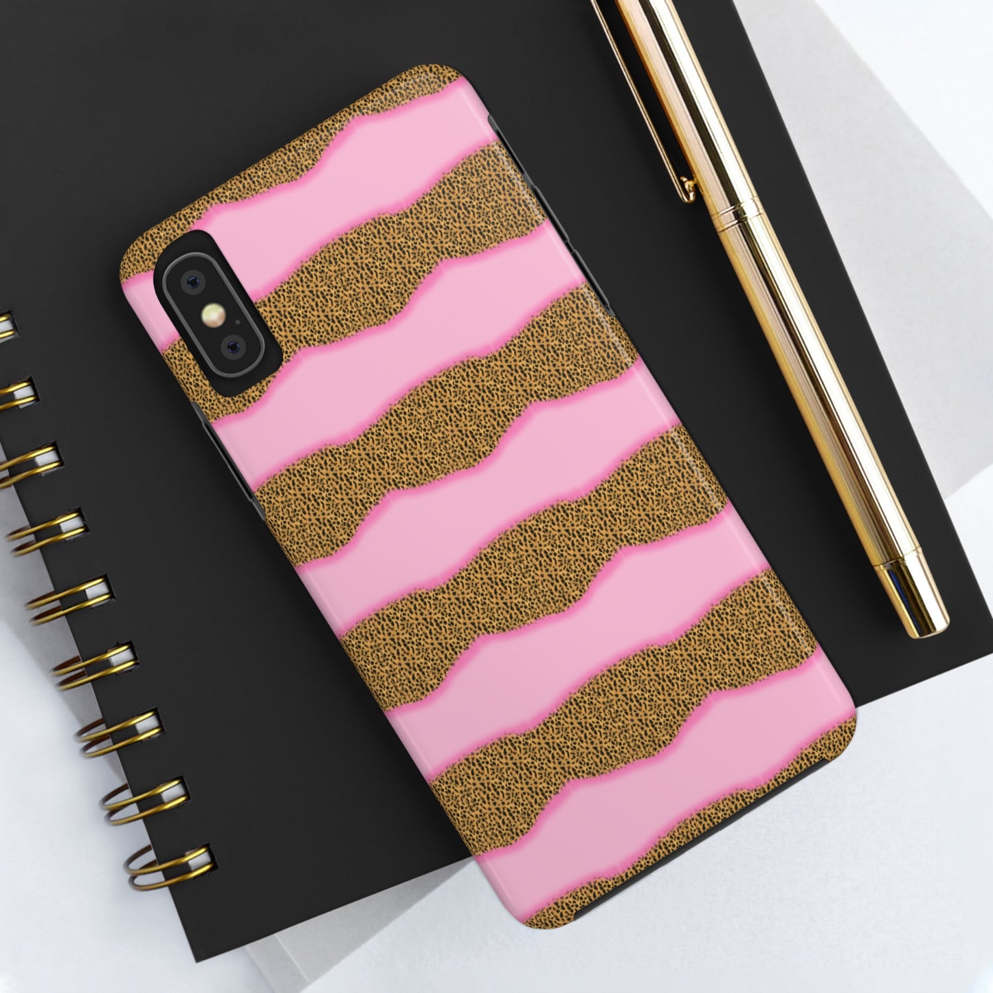 Girly Cheetah Wave Design Phone Case- Lightweight, Impact Resistant Cover for iPhone 6, 6s, 12, 13, 14, 15