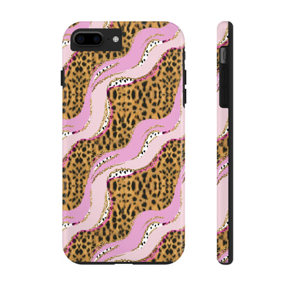 Cheetah Waves with Pink and Gold Design Phone Case- Lightweight, Impact Resistant Cover for iPhone 6, 6s, 12, 13, 14, 15