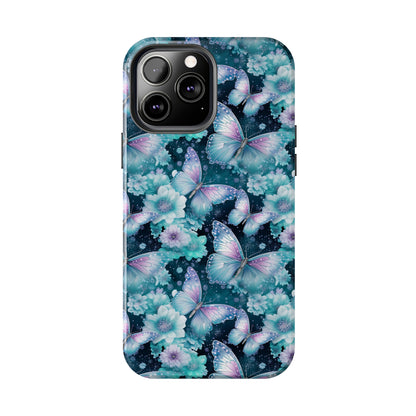 Blue and Purple Butterflies Digital print Design Tough Phone Case compatible with a large variety of iPhone models, Gift, Phone Case