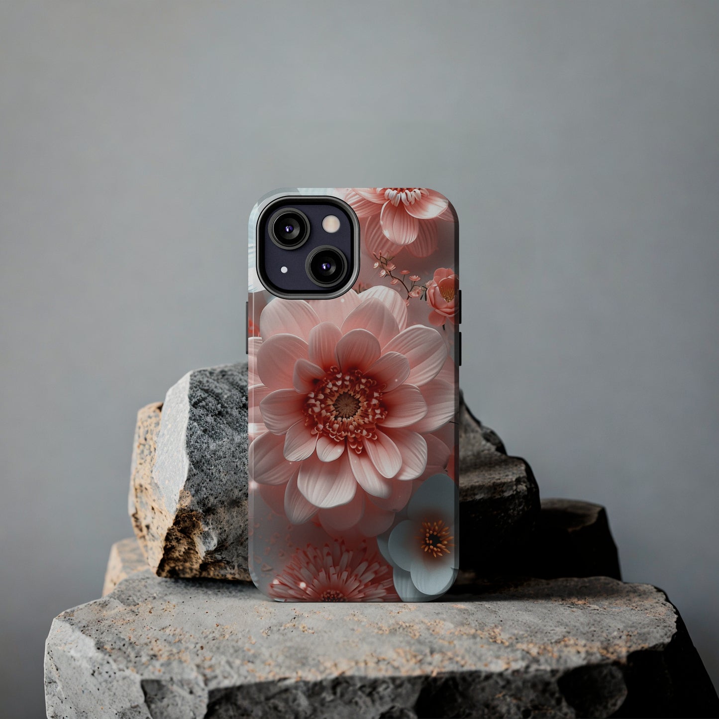 Beautiful 3D Pink & White Floral Design Tough Phone Case.