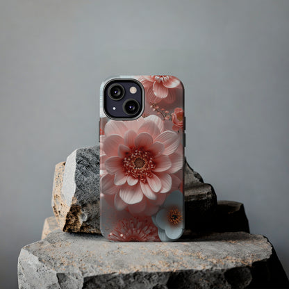 Beautiful 3D Pink & White Floral Design Tough Phone Case.