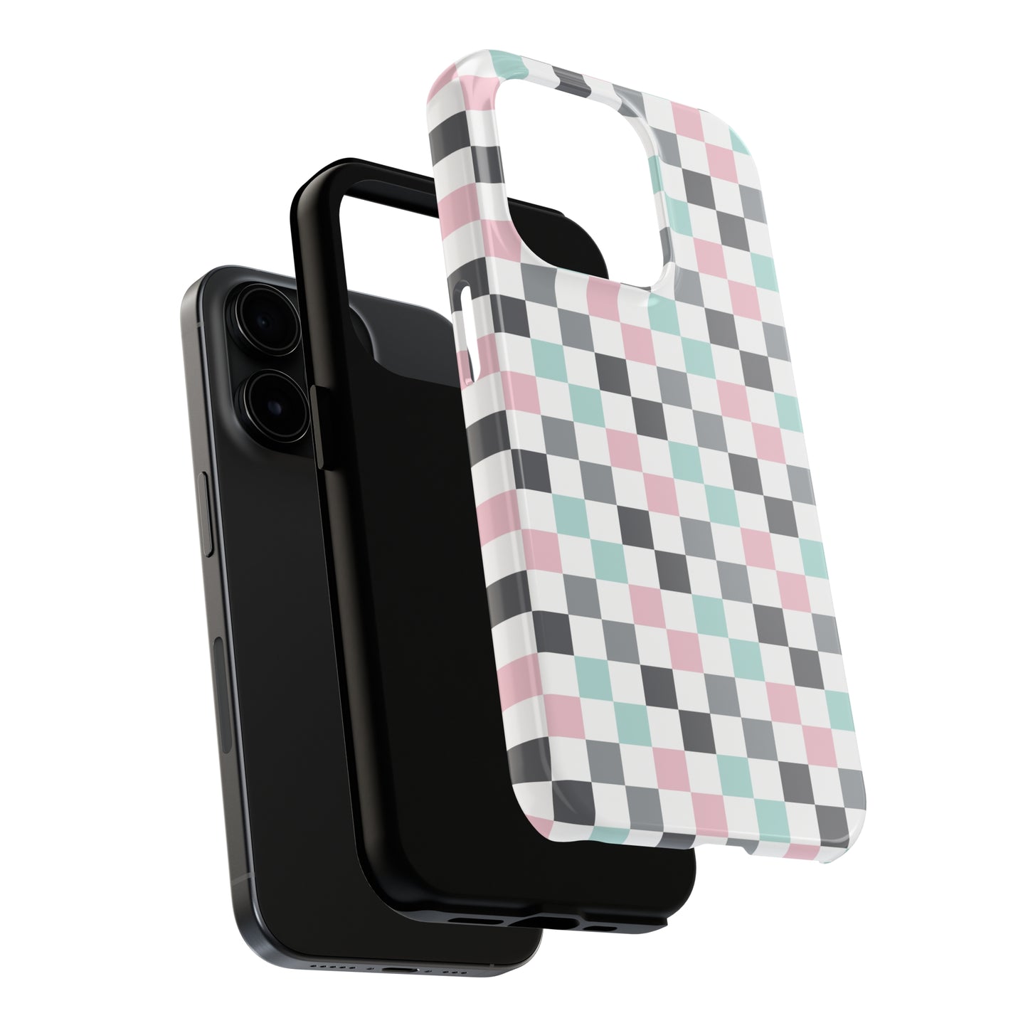 Multicolor Checkerboard print design Tough Phone Case compatible with a large variety of iphone models