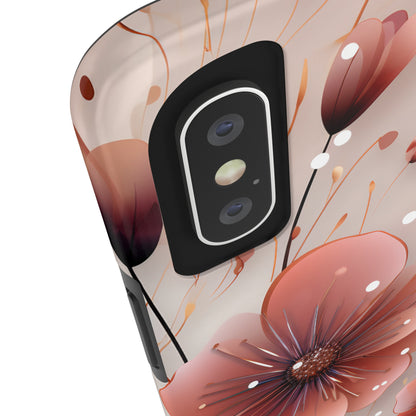 Pretty Mauve Flowers Pattern Design Tough Phone Case compatible with a large variety of iPhone models, Gift, Phone Case