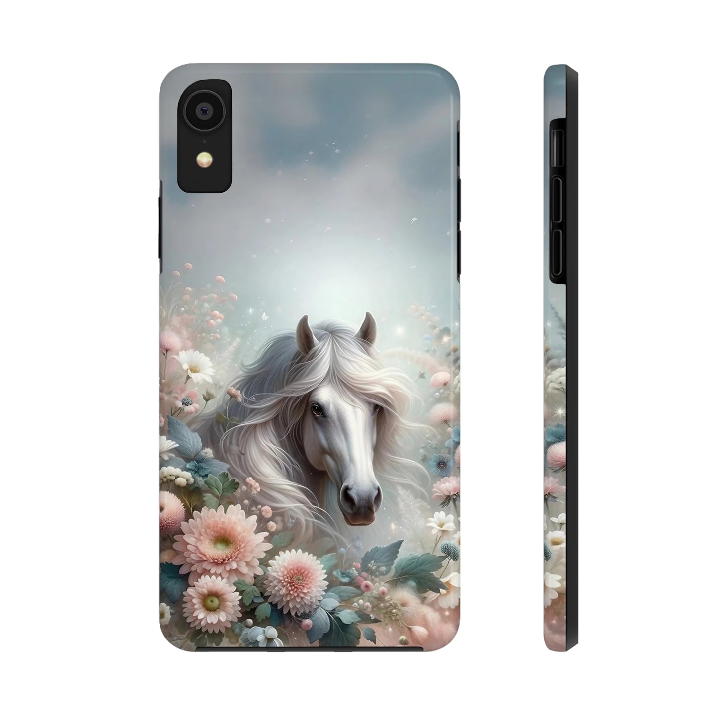 Beautiful Horse and Floral print Design Tough Phone Case compatible with a large variety of iPhone models, Gift, Phone Case