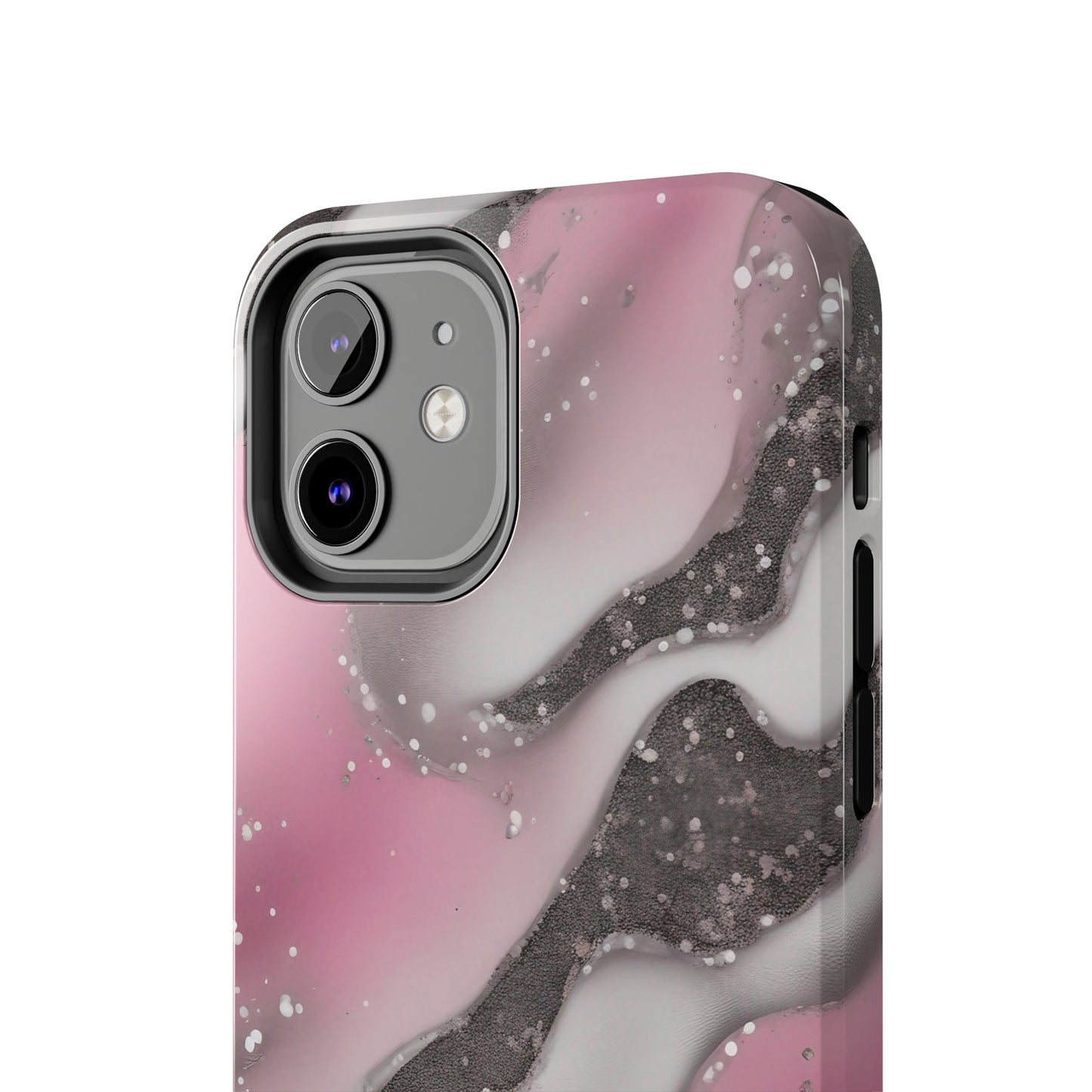 Waves of Pink and Black Pattern print design Tough Phone Case compatible with a large variety of phone models, Phone Case