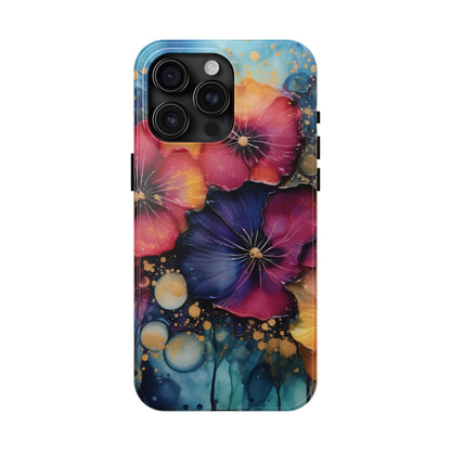 Vibrant 3D Watercolor Flowers print Design Tough Phone Case compatible with a large variety of iPhone models, Gift, Phone Case