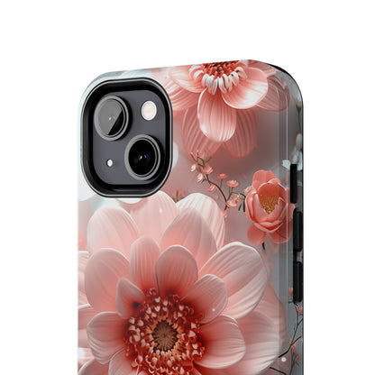 Beautiful 3D Pink & White Floral Design Tough Phone Case.