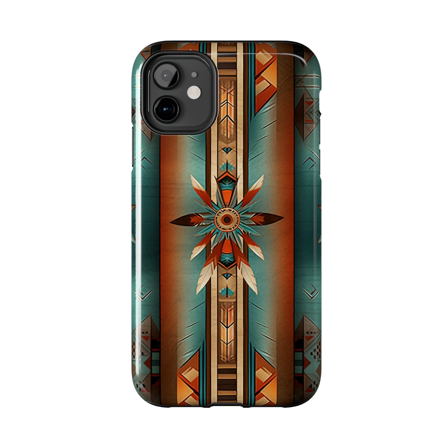 Beautiful Blue Native American Pattern Design Tough Phone Case compatible with a large variety of iPhone models, Gift, Phone Case