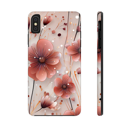 Pretty Mauve Flowers Pattern Design Tough Phone Case compatible with a large variety of iPhone models, Gift, Phone Case