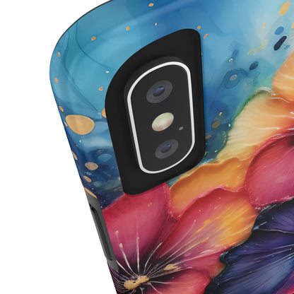 Vibrant 3D Watercolor Flowers print Design Tough Phone Case compatible with a large variety of iPhone models, Gift, Phone Case