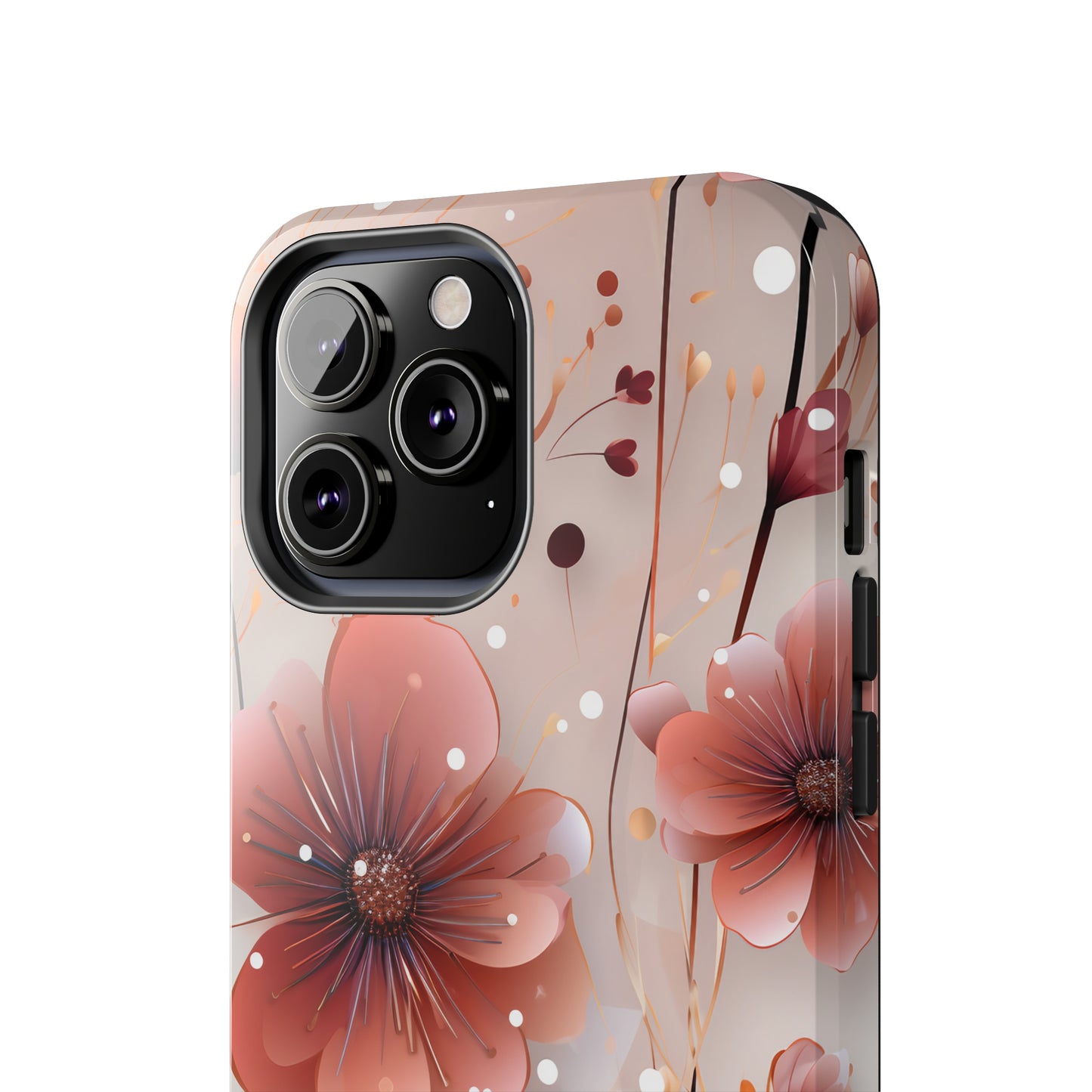 Pretty Mauve Flowers Pattern Design Tough Phone Case compatible with a large variety of iPhone models, Gift, Phone Case